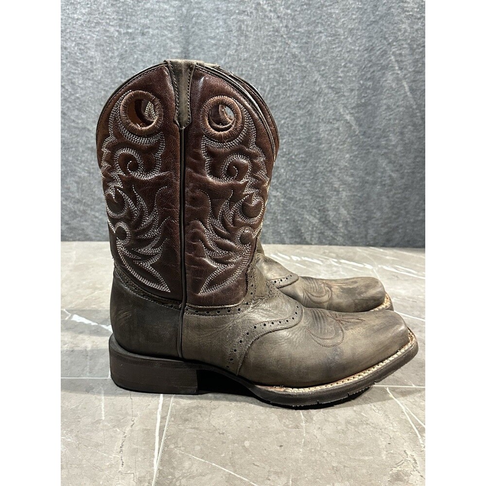 Men's CABORCA Western Cowboy Brown Leather Boots Mexico 28.5 US Sz 10